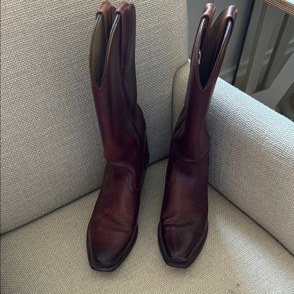 Brown Leather Cowboy Boots - Picture 1 of 4